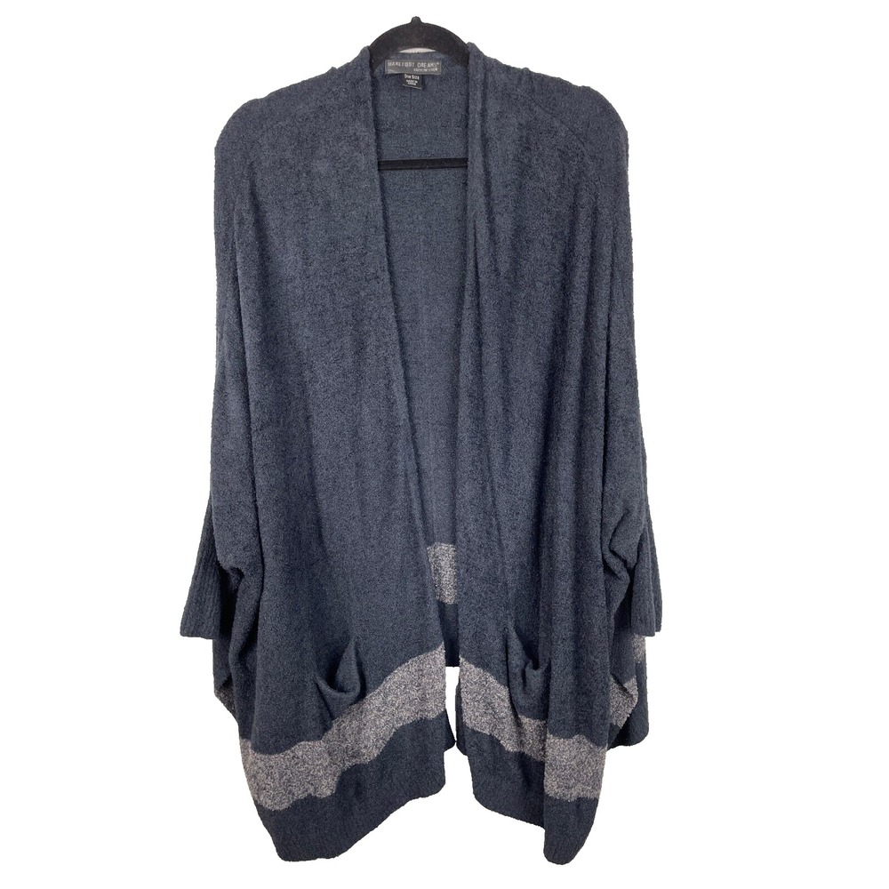 Barefoot Dreams Cardigan Women XL Blue Gray Long Cozy Chic Cliffside Wrap Comfy
